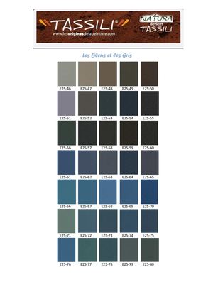 Nuancier Tassili - Natura - Les bleus et les gris