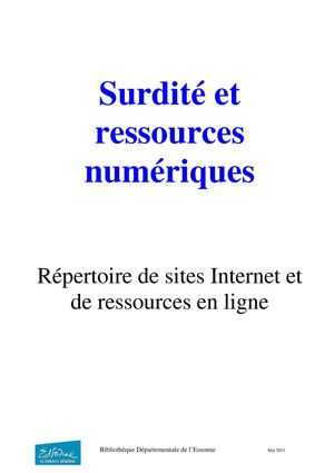 Surdité et ressources numériques