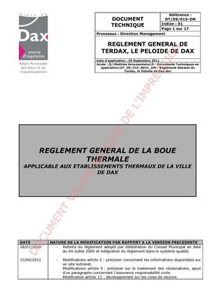 DT_09_015_REV1_DM - Règlement Général de Terdax, le Péloïde de Dax