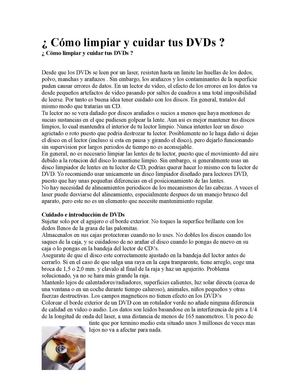 Como cuidar tus DVD´S