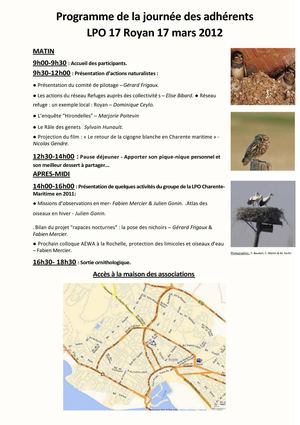 Programme journées adhérents LPO 2012