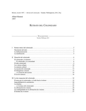 Albert Memmi - Retrato del colonizado