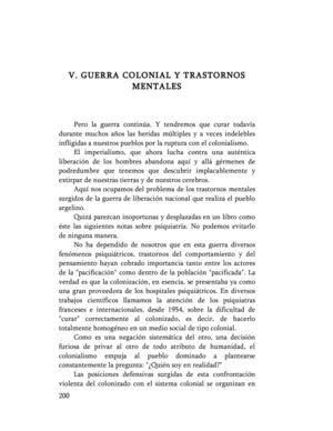 Frantz Fanon - Guerra colonial y trastornos mentales