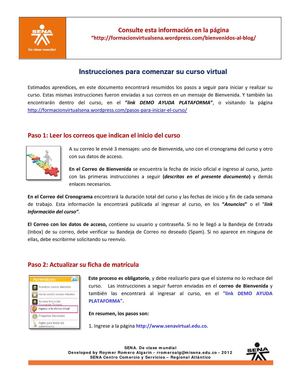 Primeros pasos para comenzar los cursos virtuales