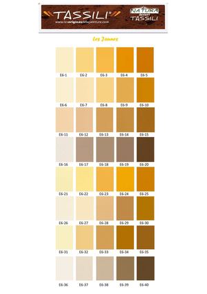 Nuancier Tassili - Natura - Les jaunes