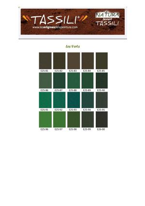 Nuancier Tassili - Natura - Les verts pleins