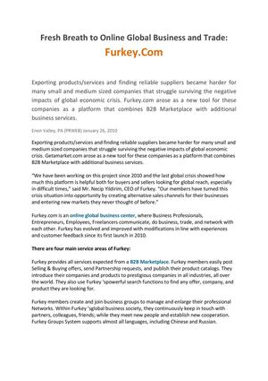 Fresh Breath to Online Global Business and Trade