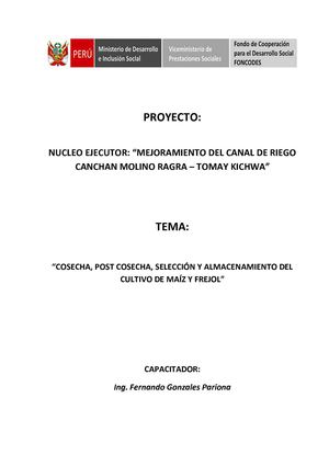 Cosecha y Poscosecha de maiz y frejol