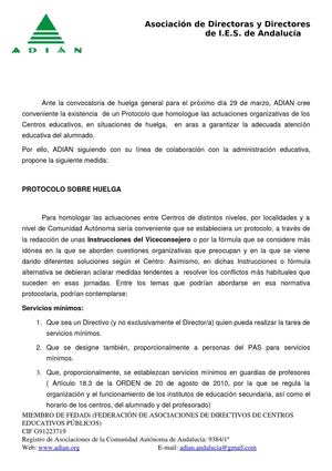 Propuesta de protocolo de huelga