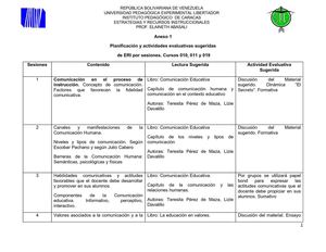 Planificación del curso