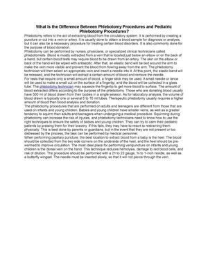 What Is the Difference Between Phlebotomy Procedures and Pediatric Phlebotomy Procedures