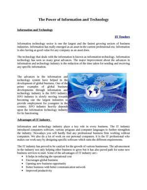 The Power of Information and Technology