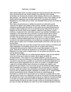 Resumen Señoras y Criadas 