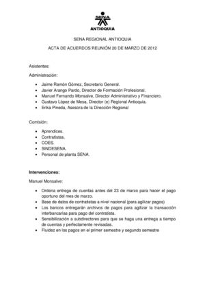 Reunión 20 de Marzo entre Directiva SENA y Comisión‏