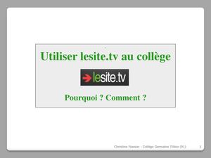 Utiliser lesite.tv au collège