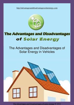 The Advantages and Disadvantages of Solar Energy - In Vehicles