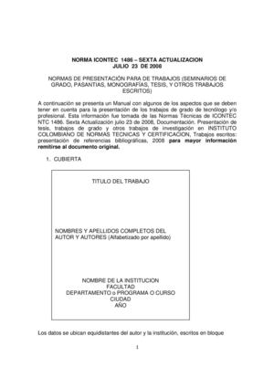 NORMA ICONTEC: PRESENTACIÓN TRABAJOS ESCRITOS