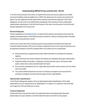 Understanding HIPAA Privacy and Security –Part III
