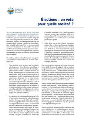 Elections : un vote pour quelle société ?