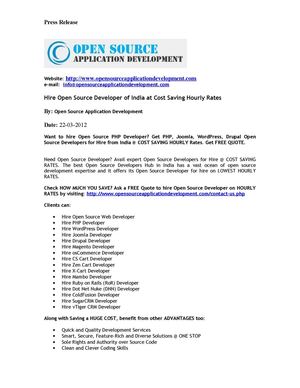 Hire Open Source Developer of India at Cost Saving Hourly Rates