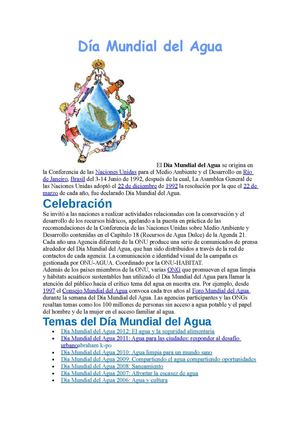 Dia mundial del Agua