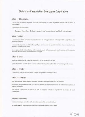 Statuts de Bourgogne Coopération