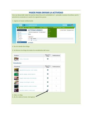 PASOS PARA ENVIAR LA ACTIVIDAD