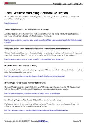 Useful Affiliate Marketing Software Collection