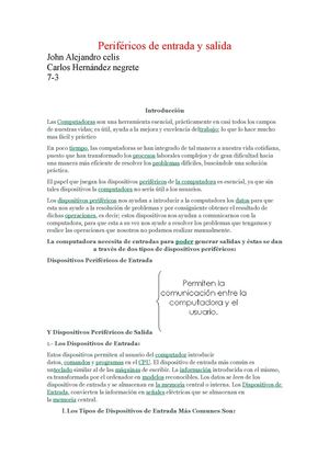 Periféricos de entrada y salida