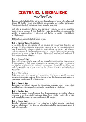 Mao Tse Tung - Contra el Liberalismo