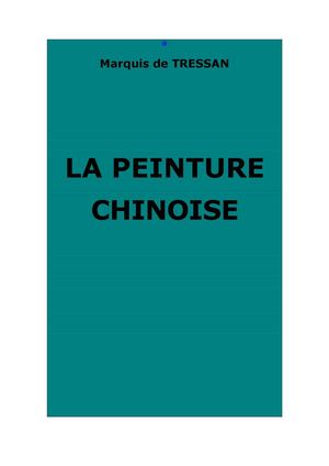 Tressan, M. de : La peinture chinoise