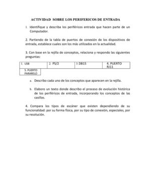 ACTIVIDAD  SOBRE LOS PERIFERICOS DE ENTRADA