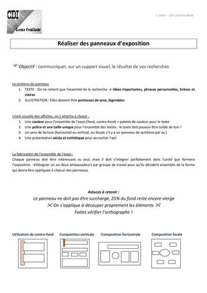 Fiche méthode : Réaliser un panneau d'expo