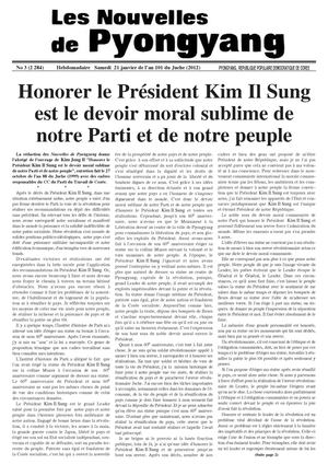 Les nouvelles de Pyongyang n° 3 - 21 janvier 2012 (an 101 du Juche)
