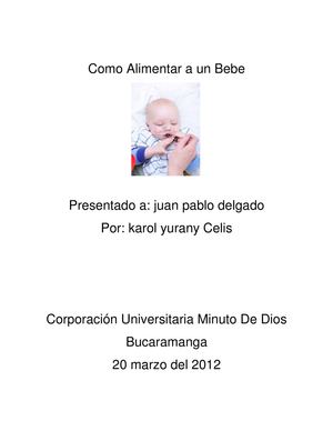 como alimentar a un bebe
