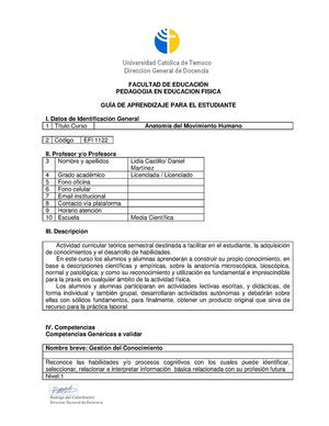 Guía de Aprendizaje - Anatomía