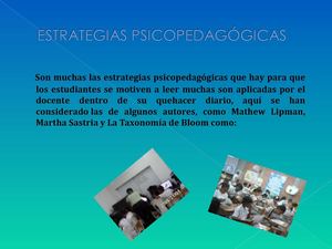 ESTRATEGIAS PSICOPEDAGOGICAS APLICADAS A LA COMPRENSION LECTORA
