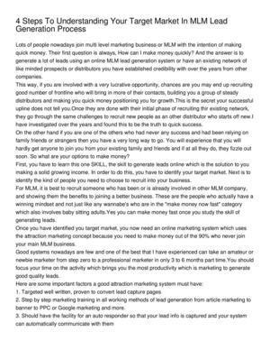 4 Steps To Understanding Your Target Market In MLM Lead Generation Process