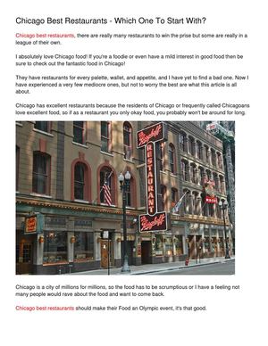 Chicago Best Restaurants - Which One To Start With_
