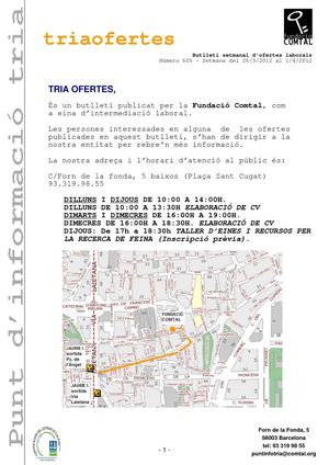 26.03.2012 Butlletí ofertes laborals