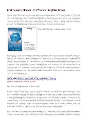 Best Registry Cleaner - Fix Windows Registry Errors