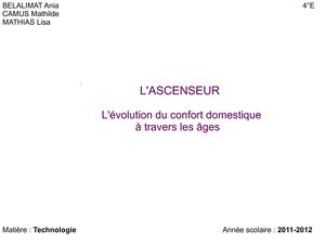 dossier sur les ascenseurs