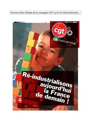 Bilan d'étape de la campagne CGT de ré-industrialisation