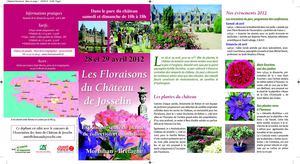 Programme des Floraisons du Château de Josselin, 28 et 29 avril 2012