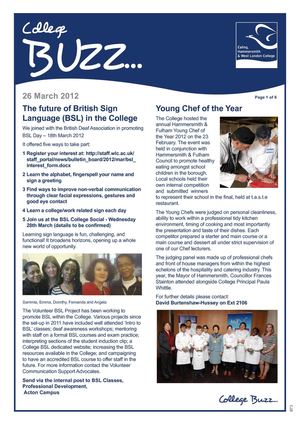 College Buzz Newsletter