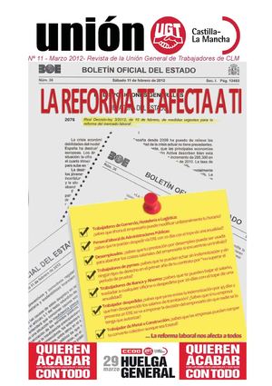 Newsletter UNIÓN UGT Castilla-La Mancha Num.11 - Marzo 2012