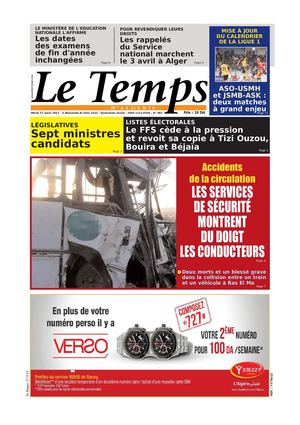 Le Temps d'Algérie Edition du Mardi 27 Mars 2012