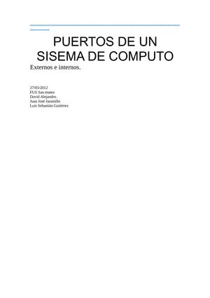 Puertos externos e internos de un sistema de computo