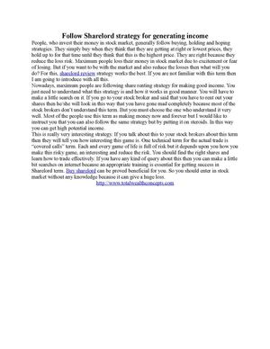 Follow Sharelord strategy for generating income