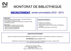 Recrutement moniteurs 2012-2013